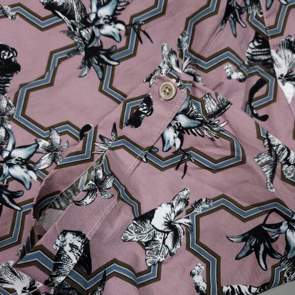 Ted Baker Stefan Tiger Mash Up Slim Fit Button Up Shirt Preppy Lightweight 5 XL - Picture 4 of 8